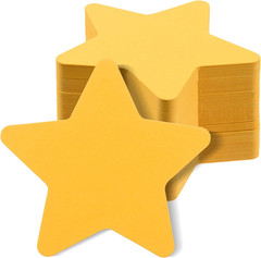 200 Pcs Gold Star Cutouts 4 Inch Double-Sided Yellow Paper Stars, Die-Cut Star S