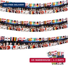World Cup 2026 Party Metallic Fringe Banner 3 Pack 9 ft Foil Tassel Garland Deco