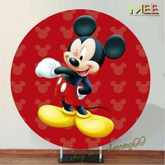 Round Mickey Mouse Birthday Party Decorations Backdrop Cover Photo Background ME
