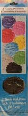 Celebration Colorful Tissue Pom Pom Hangers 12 Inch 2/Pk, Select Color