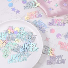 280 PCS Iridescent Confetti Happy Birthday Circle Star Shapes DIY Crafts