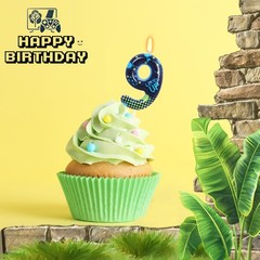 STG Birthday Candles for Boys – Number 9 Candle Video 9, Dark Blue
