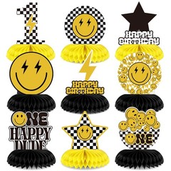 Outus 9 Pcs One Happy Dude Birthday Decoration Honeycomb…