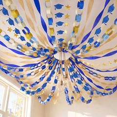 2026 Graduation Decorations – Blue & Gold Party Set, Cap Banner, Star Garland, S