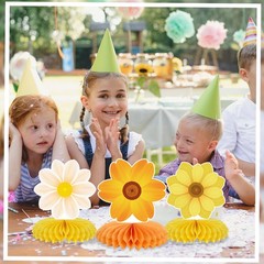 9 PCS Spring Flower Centerpieces Honeycomb Birthday Party Decorations Girls
