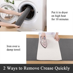 SHACOS Washable Runner Rugs 20″x59″ Dirt Trapping Non 20″ x 59″, Solid Gray