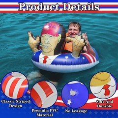 American Pool Float for Summer Beach Pool Party, Red Blue White Presidential …