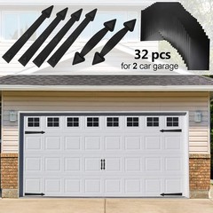 Magnetic Garage Door Decoration Kit Include Faux Windows Hinges and HandlesBlack