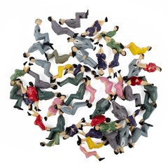 50Pcs Sitting Plastic Figures 1:32 Miniture People Human People Painted Mixed