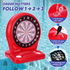 Inflatable Dart Toss Pool Set, Giant Pool Game for Ages 8–12, Teens & Adults,…