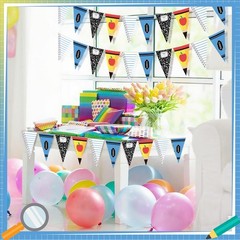 49 ft Back to School Decorations – Composition Notebook Pennant Banner, Apple, C