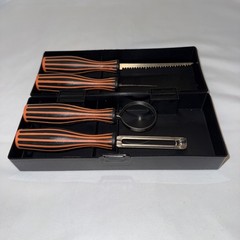 Pumpkin Jack-O-Lantern Carving Tools 4 Piece Metal & Plastic w Case Halloween