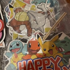 Pokémon Birthday Party Decorations Banner Cake Picks Decorations Bonus Balloons