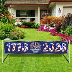 American 250th Banner for Independence Day, Memorial Day Decorations