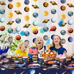 8 Pieces Space Hanging Decorations Solar System Planets Paper Garlands Outer …