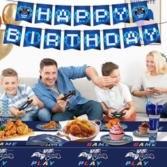 Video Game Party Supplies Set 194pcs Serves 24 Guest Birthday Decorations