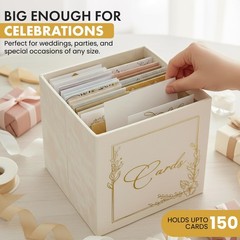Wedding Card Box – 9″ x Collapsible 9 inches x 9 x 9 inches, White