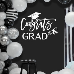 Congrats Grad Decal Sign for Balloon Arch – Graduation Decar for Grad Party, Cla