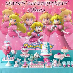 Princess Peach Personalised Custom Banner Backdrop Party Decor Birthday Gift