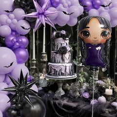 143pc Purple And Black Balloon Arch Kit Gothic Balloon Garland Bats Starburst…