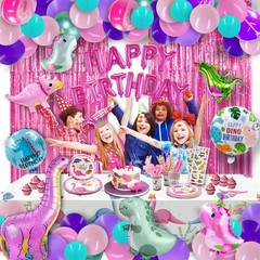 Party Spot! 150 pcs Dinosaur Birthday Party Supplies For Girls (Serves 12), P…