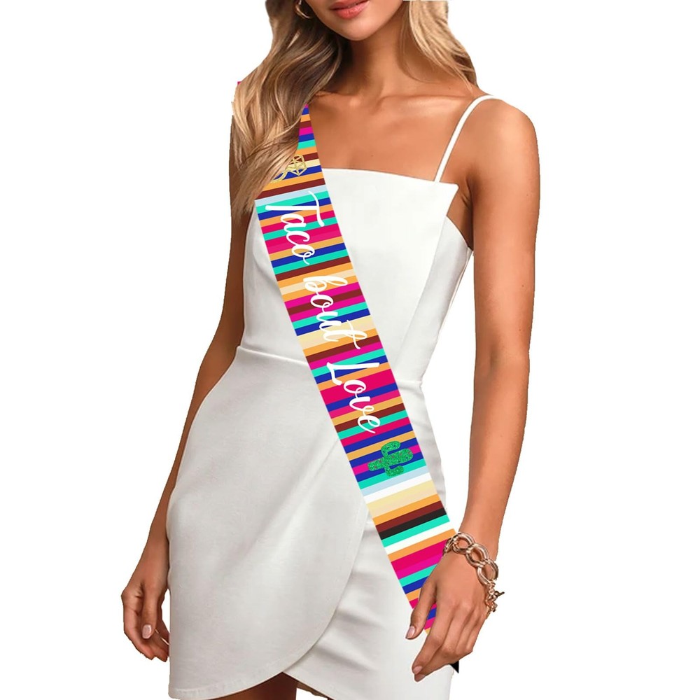 Fiesta Bachelorette Party Sash Taco Bout Love Mexican Bridal Shower Decor