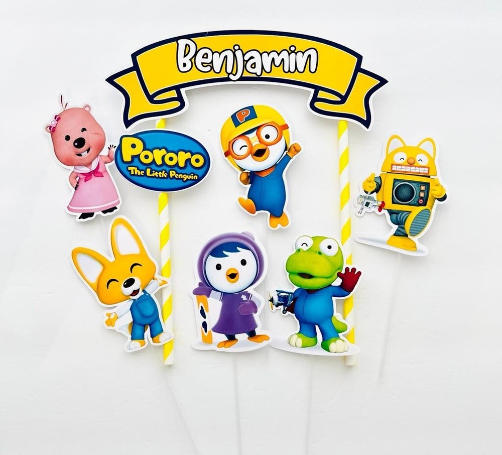 Personalized Pororo the Little Penguin Cake Topper