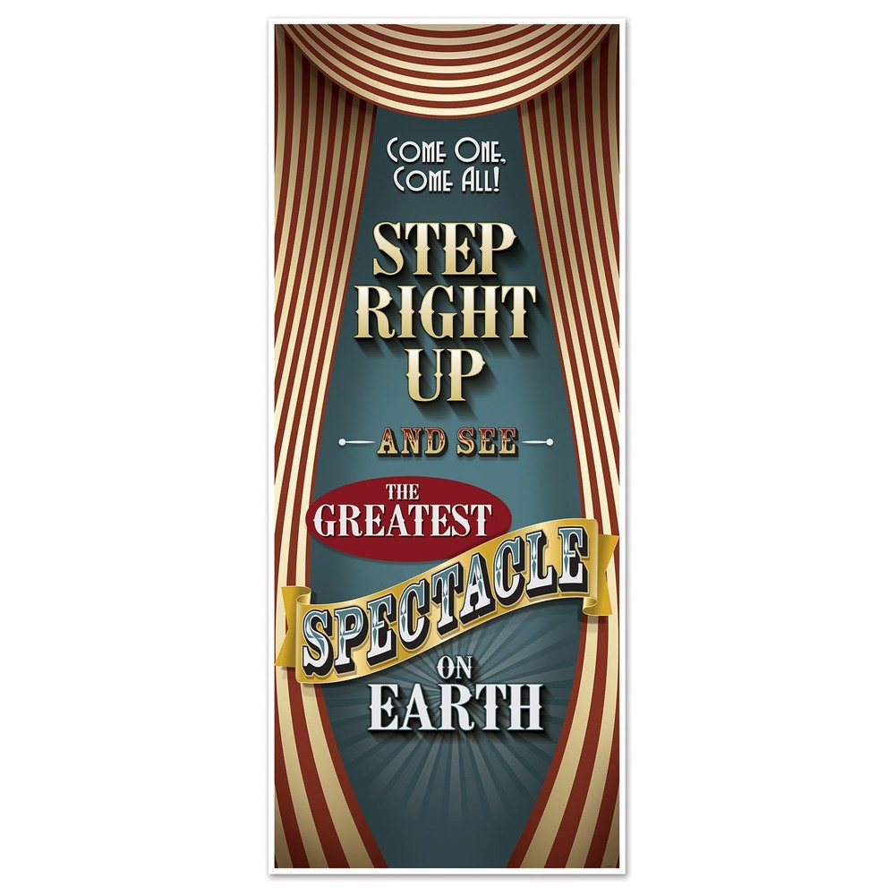 Beistle Vintage Circus Door Cover Plastic Multicolor 30 inches Standard Party