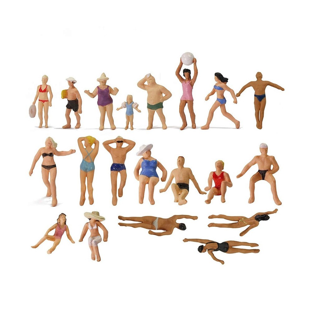 Evemodel P8719 40pcs Model Trains Swimming Figures 1:87 Scale HO Scale People…