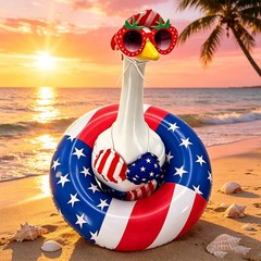 1Set Striped Bikini Creative Patriotic Porch Goose Outfits Festival Durable New