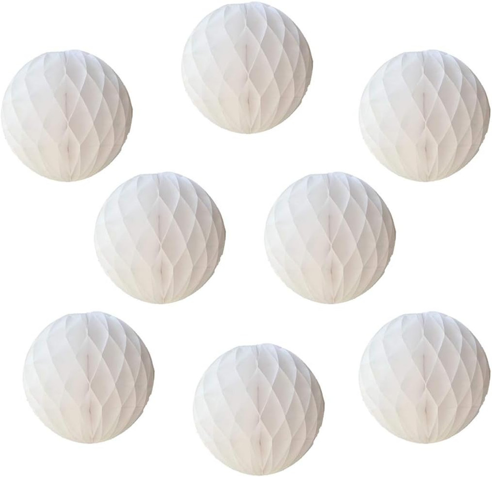 8Pcs 10 Inch Paper Honeycomb Balls Decorative Tissue Pom Poms Flower Art Hanging