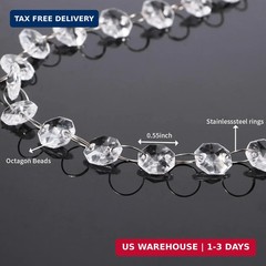16.5 Feet Hanging Clear 14mm Daimond Acrylic Crystal Garland for Manzanita Tree