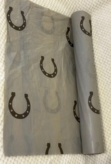 Fun Express Plastic Tablecover Roll, 80 Length x 40″ Width, Brown Horseshoes