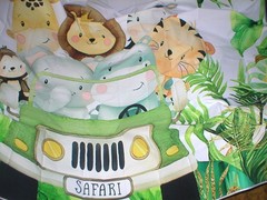 BABY SHOWER / BIRTHDAY BANNER 8′ X 8′ BABY JUNGLE ANIMALS WALL DECOR SOLD AS IS