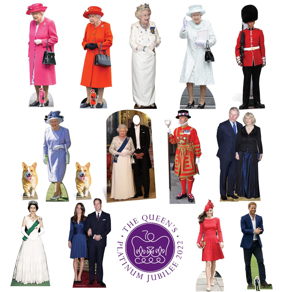 Coronation Jubilee Party Decorations Queen Royal Family Cardboard Cutout Prop