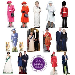 Coronation Jubilee Party Decorations Queen Royal Family Cardboard Cutout Prop