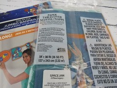 Vintage Space Jam Looney Tunes Birthday Customize Jumbo Banner and Table Cover