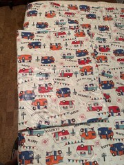 2- Retro Camping RV Tablecloths, Flannel Back
