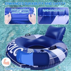 Pool Float Adult, Inflatable Float Tube, 53″ River Tubes for Floating Heavy D…