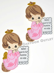 10 pc PINK FOAM ANGELS BAPTISM DECORATION CENTERPIECE RECUERDOS BAUTIZO LETTERS