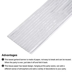 20Pcs Light Pink,Rose Red,Peach,White Tassel Garland Banner with Rope