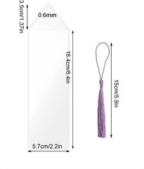 Plastic Bookmark Sleeves with Tassels Clear Blank Vinyl Photo Booth Strip Frames