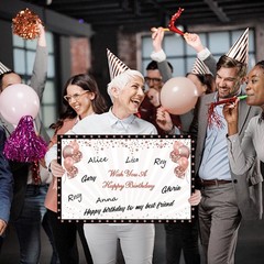 Large 14×22 Inch 70th Birthday Card Rose Gold Guest Book Greeting with Env