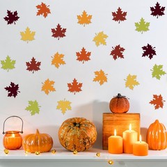 60 PCS Fall Maple Leaves Paper Cutouts Bulletin Board Decor Party Supplies