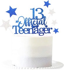 Glittery Royal 13th Birthday Cake Topper Set – Personalized Party Decor