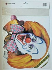 1985 Beistle Clown Face Cutouts 4-16″ Set Of Four New In Packaging