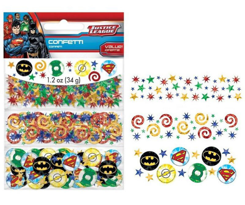Justice League Superhero DC Comics Birthday Party Table Confetti Tripe Design