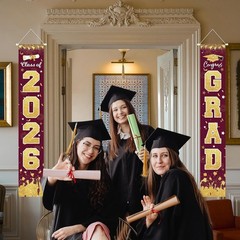 2026 Graduation Party Decorations – Maroon Gold Class of 2026 Congrats Grad P…