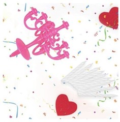 Party Cake Topper, Candelabra 9Pc Threaded Candlestick Holder Hot Pink/ Candles