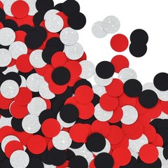 Table Confetti 300 PCS Glitter Red Black Silver Paper Circle Dots Birthday